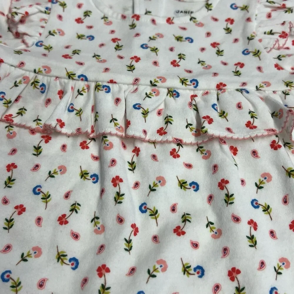 New Janie‎ and Jack White Floral Print Ruffle One Piece